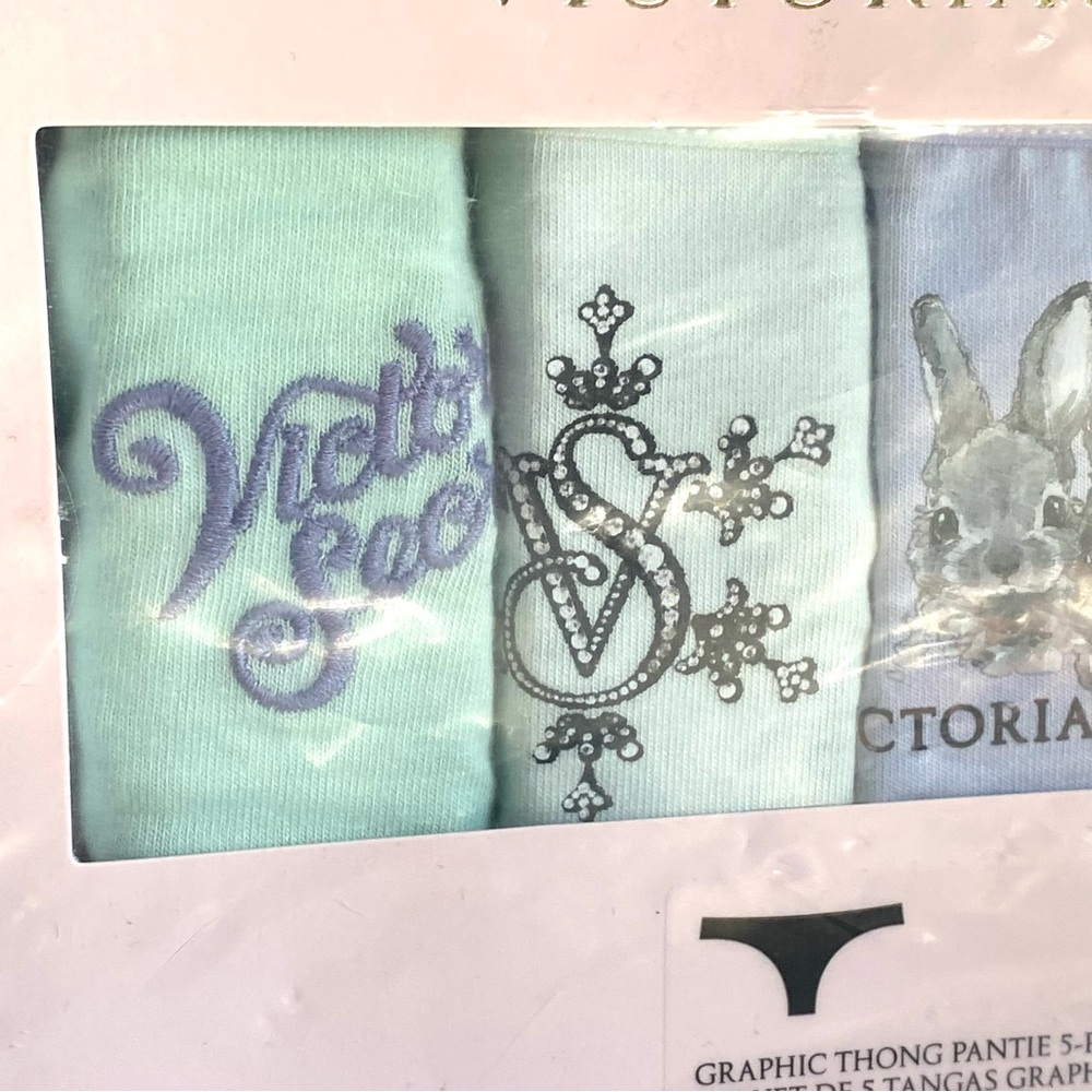 Victoria's Secret 5 pack Graphic Thong Panty Set - Pastel Collection brand new! - Picture 5 of 10
